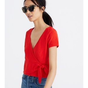 Madewell Texture and Thread Wrap Tie Top